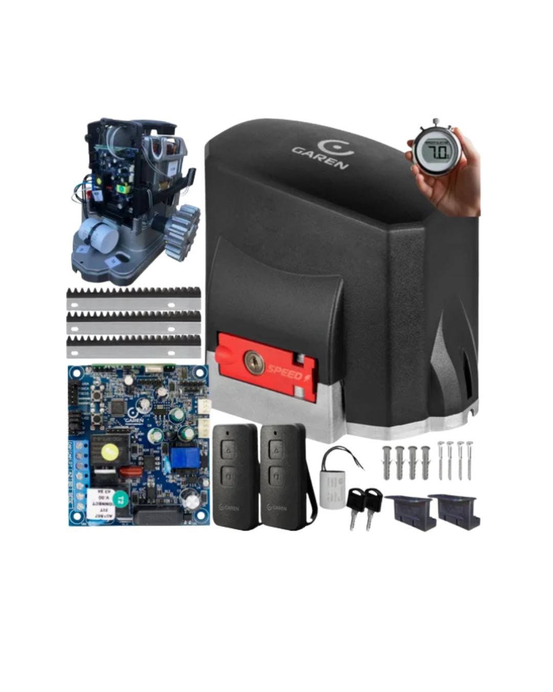 Motor Deslizante 600kg 7s 1/3hp Kdz Fit Turbo 4m Cremalheira