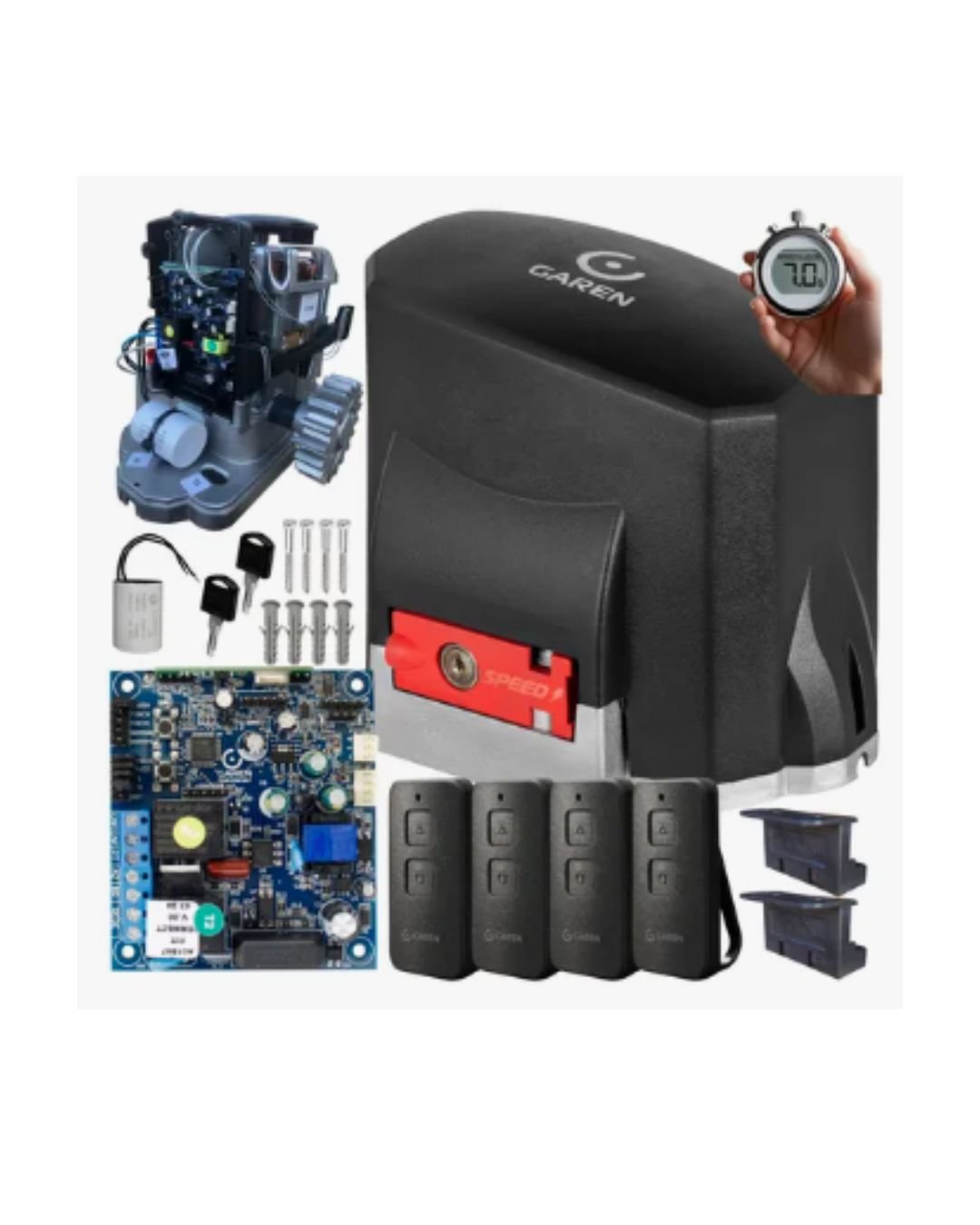Motor Deslizante 600kg 1/3hp Kdz Fit Turbo Connect Controles Cor Preto Frequência